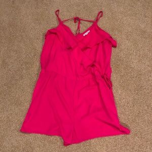 Hot Pink Flowy Romper - American Eagle